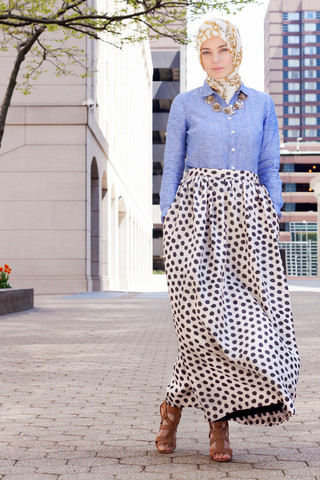 Haute Hijab Polka Dot Maxi Skirt